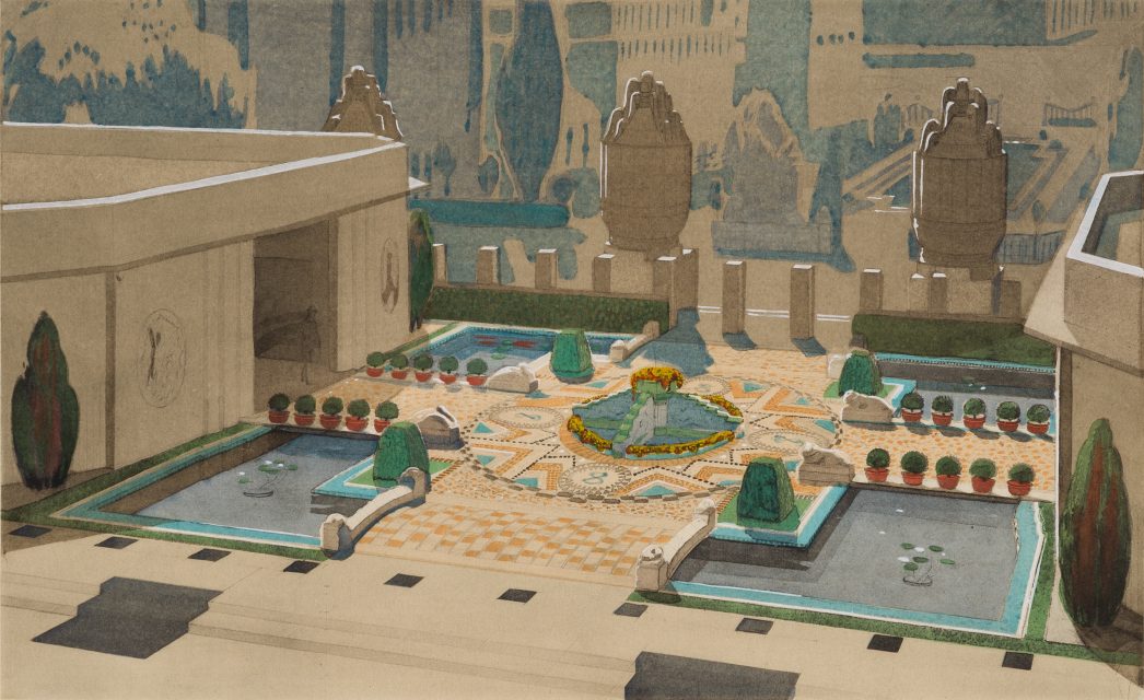 アンリ・ラパン作の「セーヴル製陶所前庭」『1925年庭園』（1926年）の作品の画像