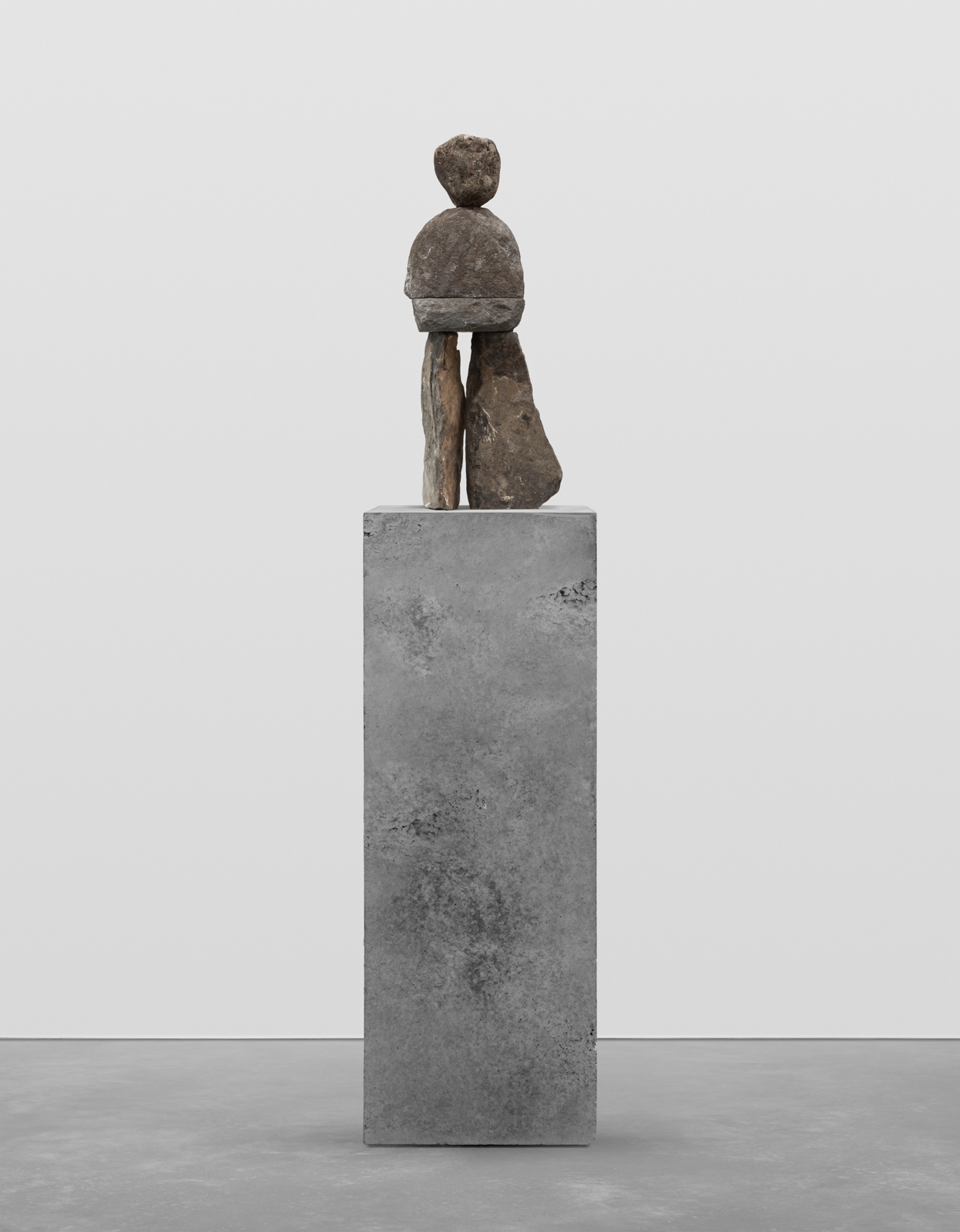Ugo Rondinone, the luminous (2026), bluestone, stainless steel and concrete, height: 57 cm, pedestal: 95 x 35 x 35 cm. © Ugo Rondinone. Courtesy the Artist and Sadie Coles HQ, London